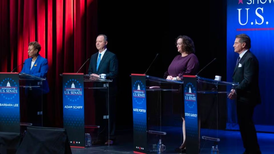 Trump Takes Center Stage in California Senate Debate with Four Candidates Clashing