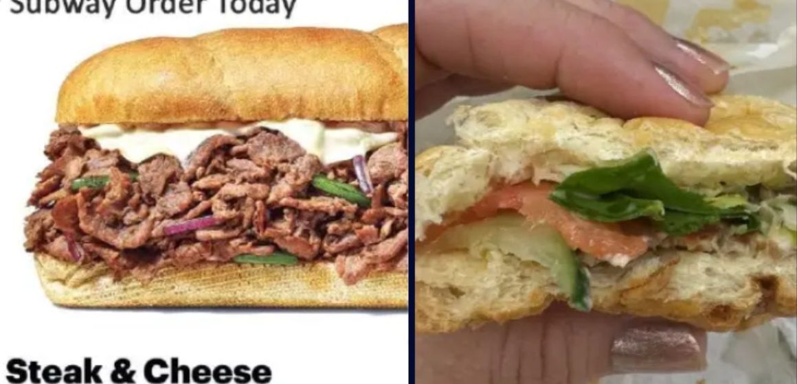 ‘Barely any steak’: Subway sued after woman claims company misleads customers about the amount of meat on subs