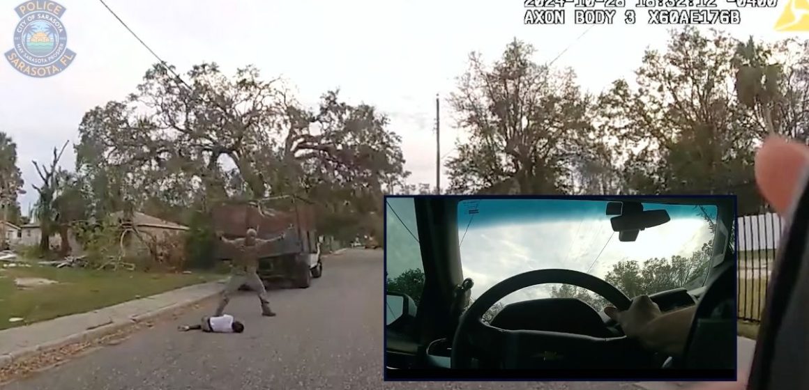 ‘Oh, f—!’: Bodycam shows Florida cop hitting 8-year-old on dirt bike with patrol car as boy’s family watches on in horror