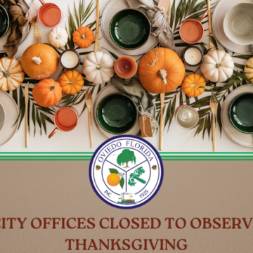 Oviedo Announces Government Office Closures for Thanksgiving Holiday