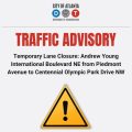 Atlanta Commuters Alert: Lane Closures on Andrew Young International Blvd for Sidewalk Repairs