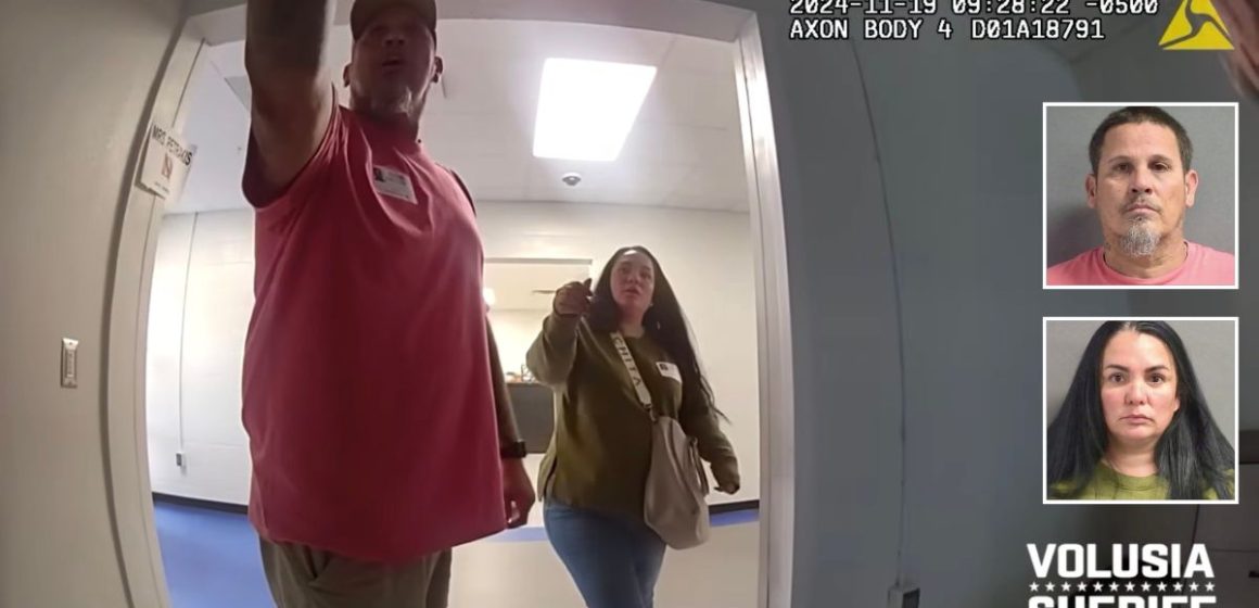 ‘Because I pay your salary you dumb b—-‘: Parents attack school resource deputy who booked son for battery on a girl the previous day