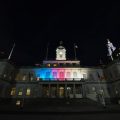 Why are NYC buildings lit blue, pink and white on Wednesday?