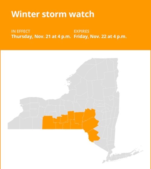 NY weather: Winter storm watch affecting New York Thursday and Friday