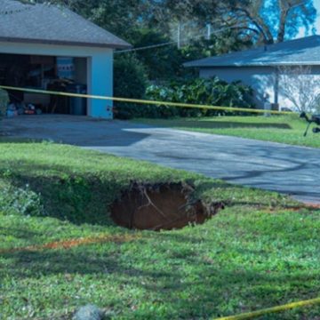 Second Sinkhole Opens Within Year on Polk County Home’s Lawn, Homeowners Alerted