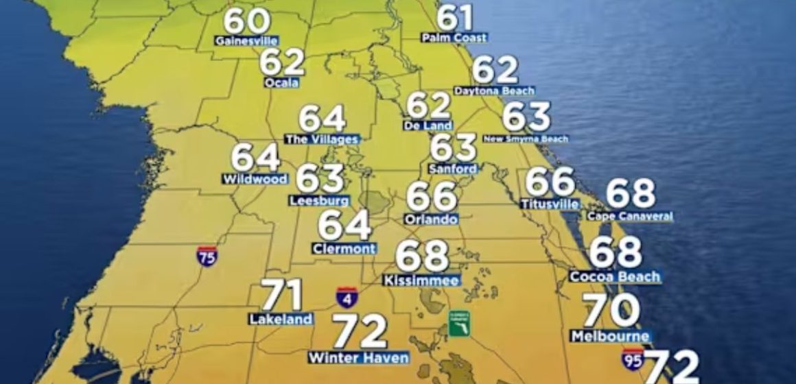 Central Florida Weather Forecast Highs in the 60s, Winds Blowing Up to 15 Mph, and Mostly Dry Conditions