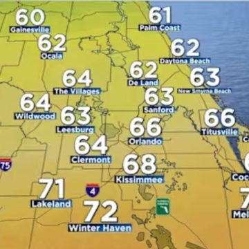 Central Florida Weather Forecast Highs in the 60s, Winds Blowing Up to 15 Mph, and Mostly Dry Conditions