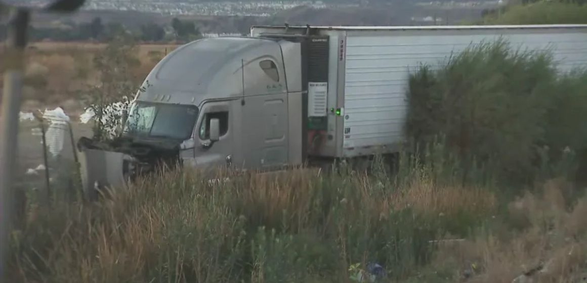 Semi-truck Crashes Into Waterway Off 5 Freeway in Castaic, Fuel Spill Prompts Lane Closures