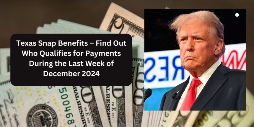 Texas Snap Benefits – Find Out Who Qualifies for Payments During the Last Week of December 2024