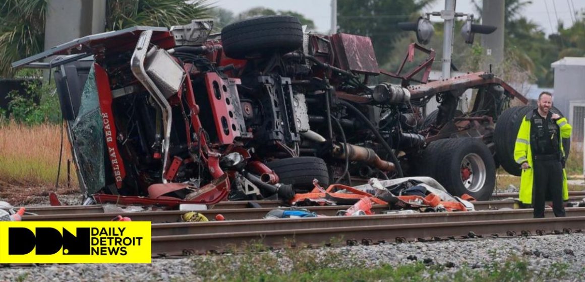 Delray Beach Fire Truck Collides With Train After Ignoring Lowered Crossing Gates, Minor Injuries Reported