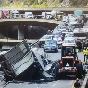 Eastbound Lanes of I-70 Closed Tuesday Morning for Semi-truck Wreckage Cleanup