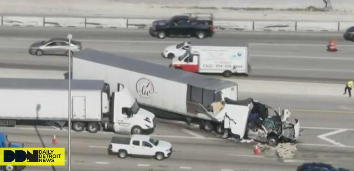 MIAMI-DADE TRAFFIC TRAGEDY Woman Killed in Crash Involving Two Tractor-trailers on Florida Turnpike