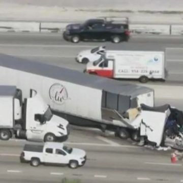 MIAMI-DADE TRAFFIC TRAGEDY Woman Killed in Crash Involving Two Tractor-trailers on Florida Turnpike