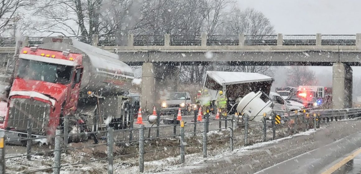 Michigan Semi Truck Crash Under 144th Avenue Bridge Shuts Down Roadway for Hours