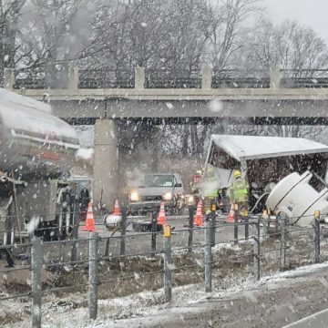 Michigan Semi Truck Crash Under 144th Avenue Bridge Shuts Down Roadway for Hours