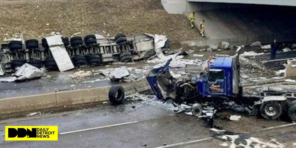 TRAFFIC ALERT Semi-truck Rolls Over on I-94 Near Detroit Metro Airport, Cleanup Expected to Take Hours (2)