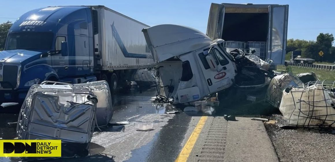 Three Semi-trucks Involved in I-94 Jackknife Crash Near Firekeeper Casino, Highway Shut Down