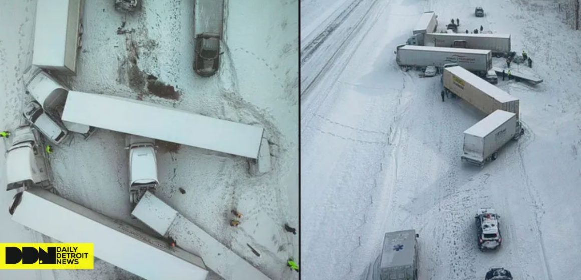 Three Semi-trucks and Ten Cars Involved in Chain Reaction Crash on I-94 in West Michigan