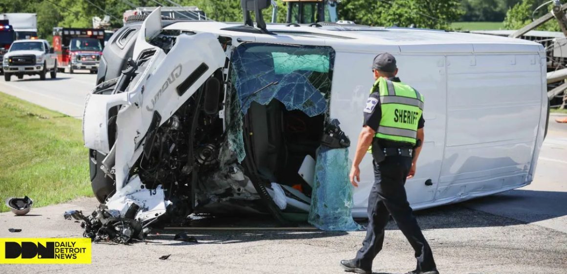 Traffic Disrupted After I-74 Crash Involving Freightliner and Van, Driver Rescued and Hospitalized