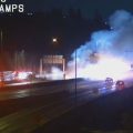 Roll-Over Semi Truck and Crashes Close Northbound I-405 for Hours in Renton (1)