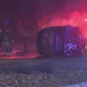 Semi-Truck Plunges Off Overpass in Dallas; Driver Dead after Truck Caught Fire after Crash