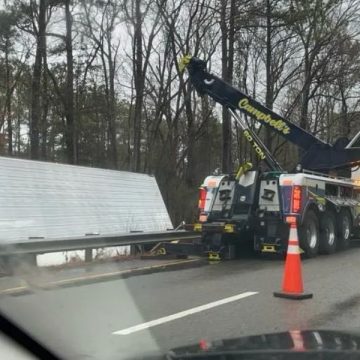 Tractor-Trailer Overturns on I-85 in Durham, Driver Hospitalized amid Dangerous NC Road Conditions