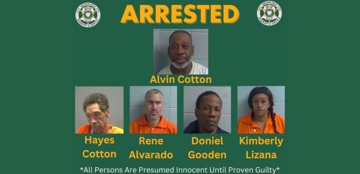 Five Arrested in Tangipahoa Parish Drug Sweep; Investigation Continues after Narcotics were Seized