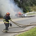Attleboro Police and Fire respond to fiery crash with injuries that left vehicle engulfed by fire