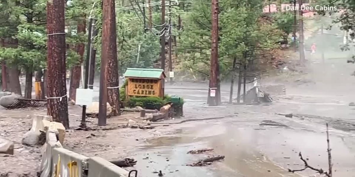 Flood waters rush into a New Mexico village, necessitating rescues